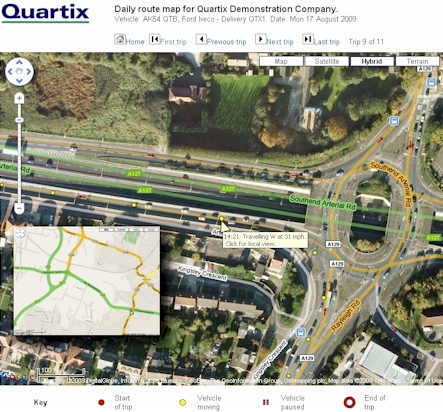 Quartix Vehicle Tracking with Google Maps